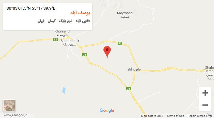 روستای یوسف آباد بر روی نقشه