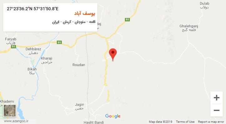 روستای یوسف آباد بر روی نقشه