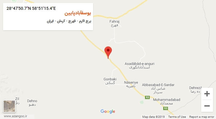 روستای یوسفآبادپایین بر روی نقشه