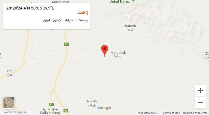 روستای زاخت بر روی نقشه