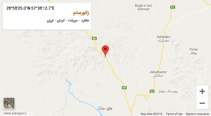روستای زانورستم بر روی نقشه