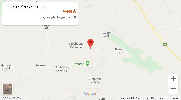 روستای زارچوییه بر روی نقشه
