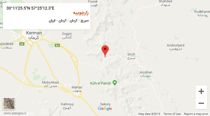 روستای زارچوییه بر روی نقشه