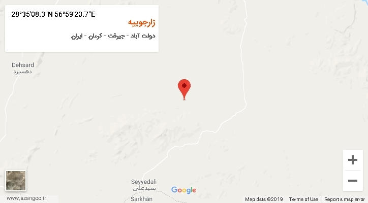 روستای زارجوییه بر روی نقشه