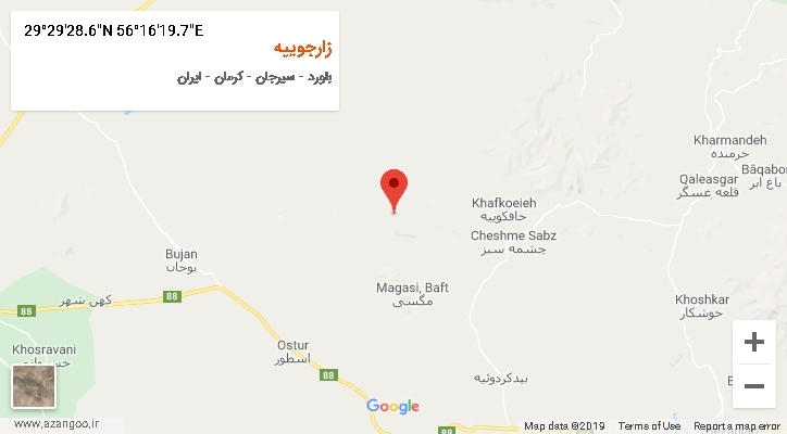 روستای زارجوییه بر روی نقشه