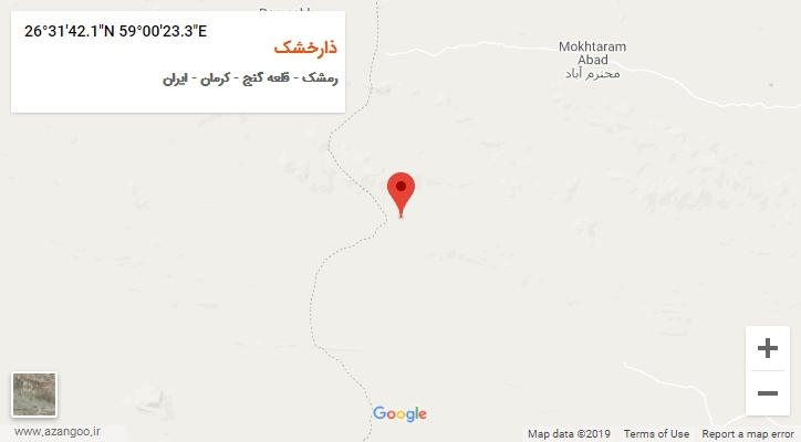 روستای ذارخشک بر روی نقشه