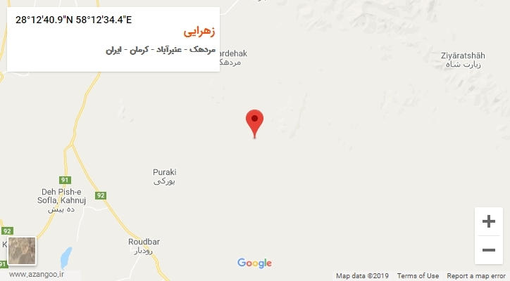 روستای زهرایی بر روی نقشه