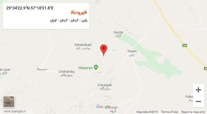 روستای ظهرودبالا بر روی نقشه