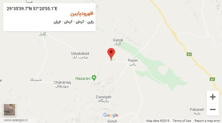 روستای ظهرودپایین بر روی نقشه