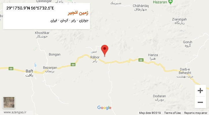 روستای زمین انجیر بر روی نقشه