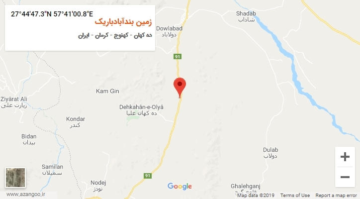 روستای زمین بندآبادباریک بر روی نقشه