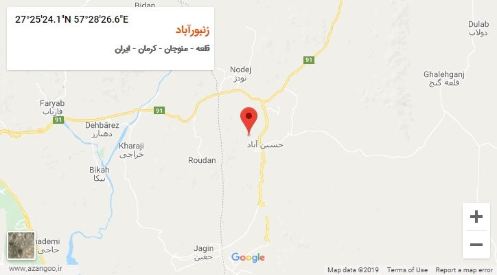 روستای زنبورآباد بر روی نقشه