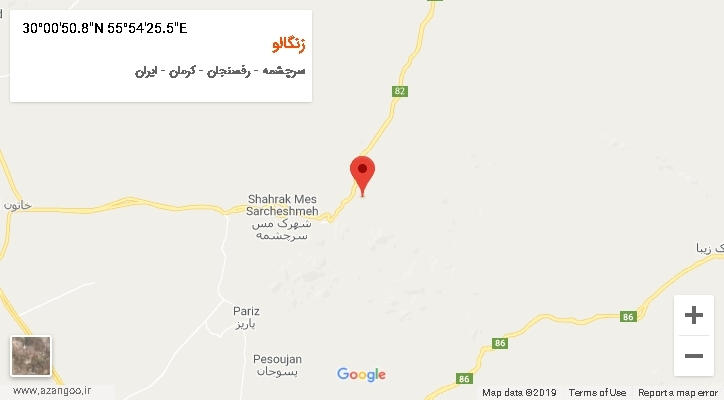 روستای زنگالو بر روی نقشه