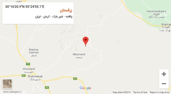 روستای زرقستان بر روی نقشه