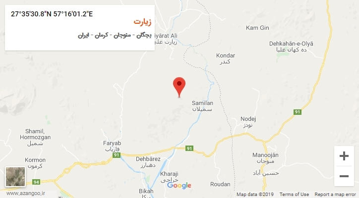 روستای زیارت بر روی نقشه