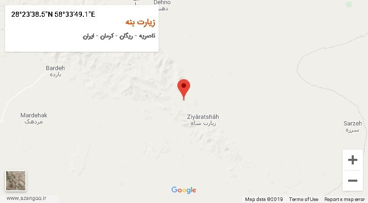 روستای زیارت بنه بر روی نقشه
