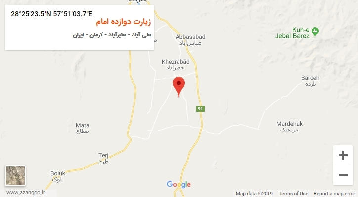 روستای زیارت دوازده امام بر روی نقشه