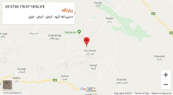 روستای زیارتگاه بر روی نقشه