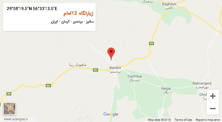 روستای زیارتگاه 12امام بر روی نقشه