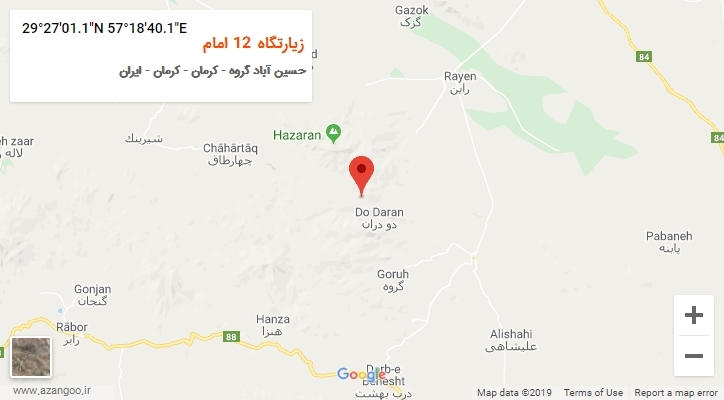 روستای زیارتگاه 12 امام بر روی نقشه