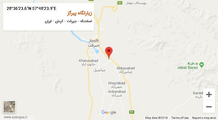 روستای زیارتگاه پیرگز بر روی نقشه