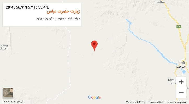 روستای زیارت حضرت عباس بر روی نقشه