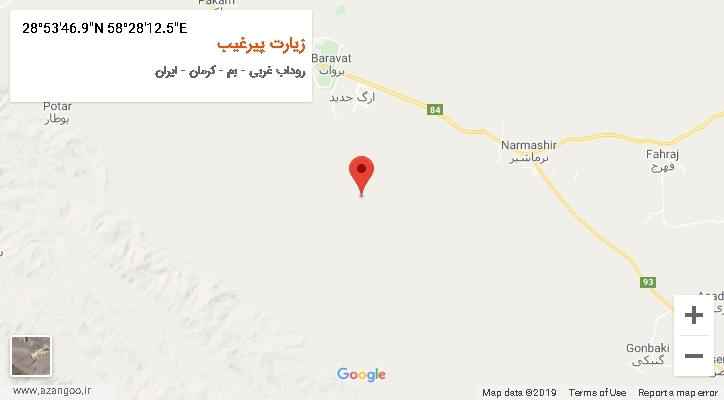روستای زیارت پیرغیب بر روی نقشه