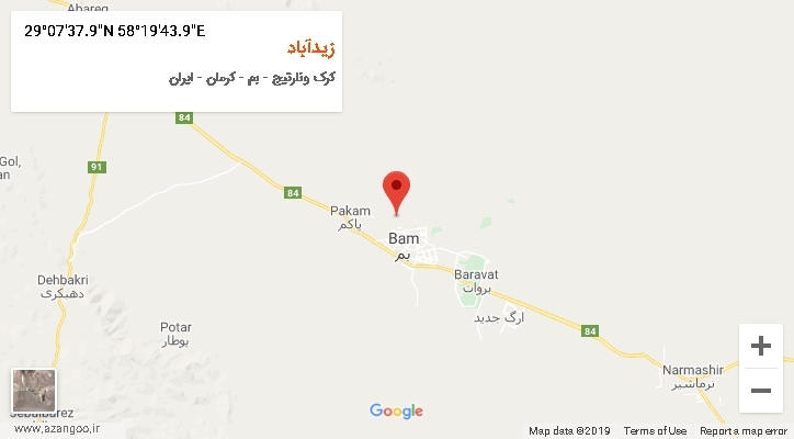 روستای زیدآباد بر روی نقشه