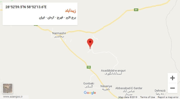 روستای زیدآباد بر روی نقشه