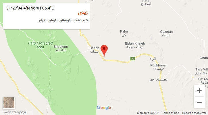 روستای زیدی بر روی نقشه