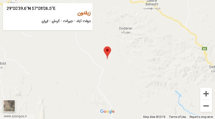 روستای زیلدون بر روی نقشه