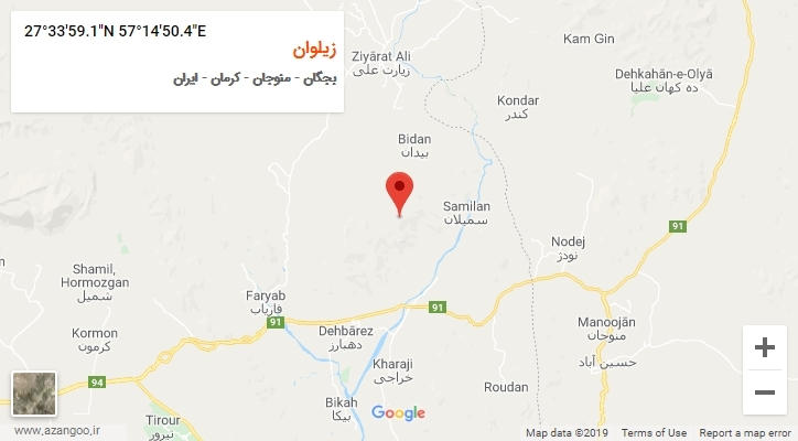 روستای زیلوان بر روی نقشه