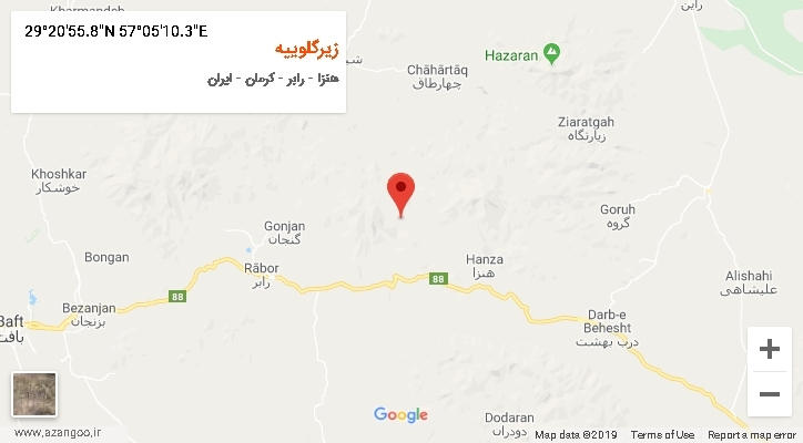 روستای زیرگلوییه بر روی نقشه