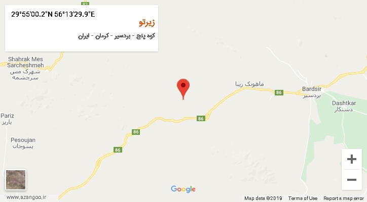 روستای زیرتو بر روی نقشه