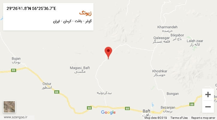 روستای زیونگ بر روی نقشه