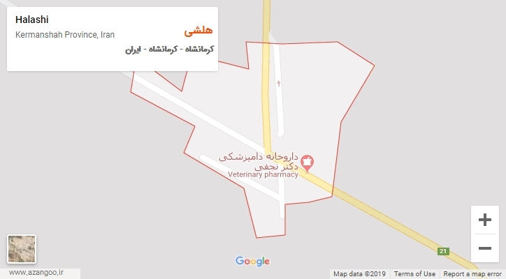 شهر هلشی بر روی نقشه
