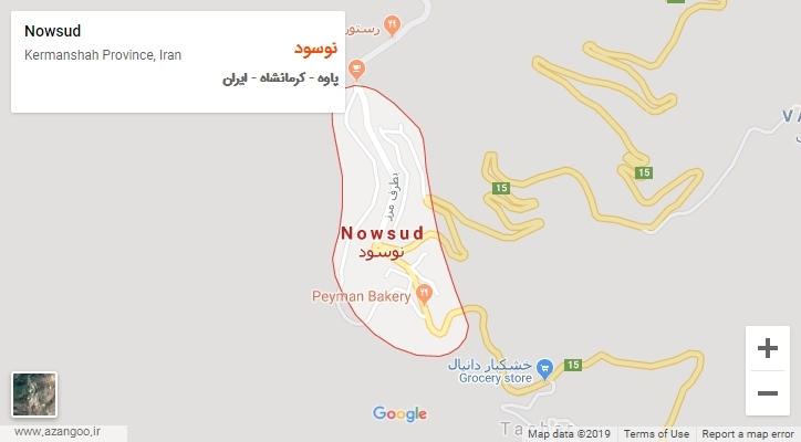 شهر نوسود بر روی نقشه