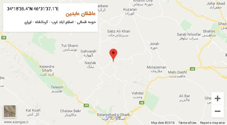روستای عاشقان عابدین بر روی نقشه
