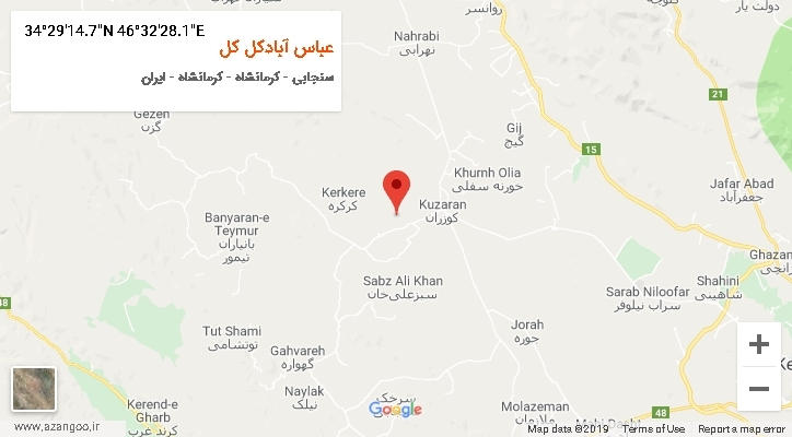 روستای عباس آبادکل کل بر روی نقشه