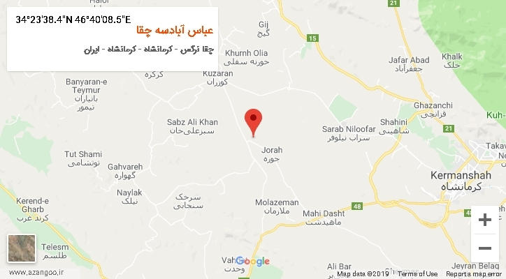 روستای عباس آبادسه چقا بر روی نقشه