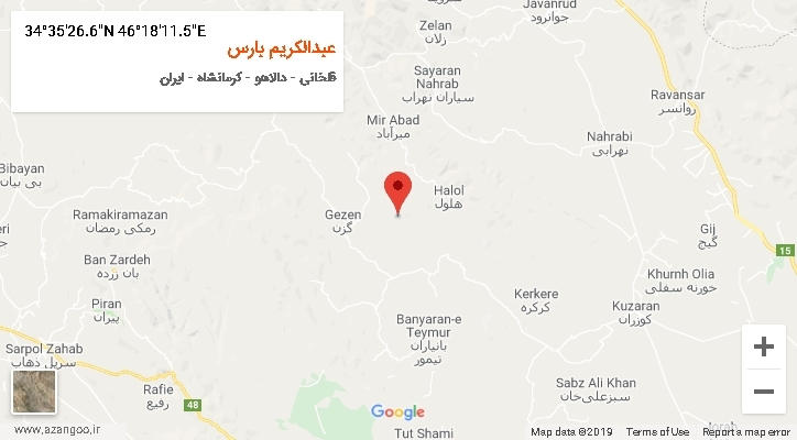 روستای عبدالکریم بارس بر روی نقشه