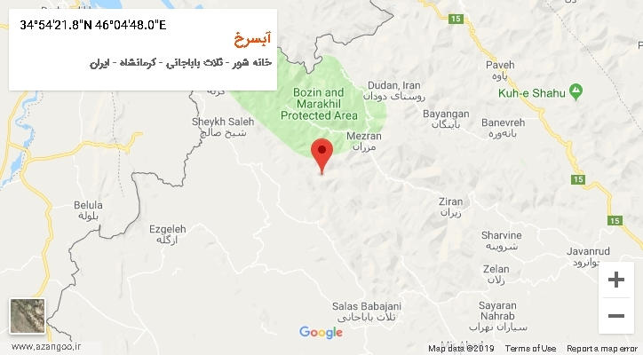 روستای آبسرخ بر روی نقشه