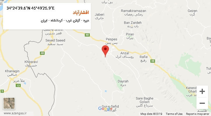 روستای افشارآباد بر روی نقشه
