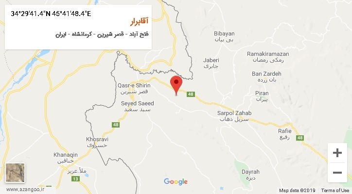 روستای آقابرار بر روی نقشه