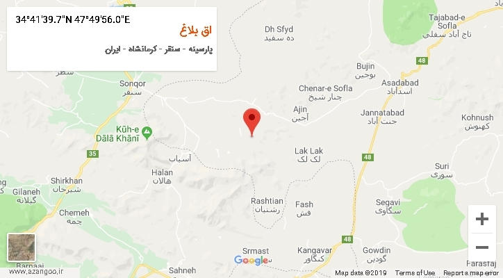 روستای اق بلاغ بر روی نقشه