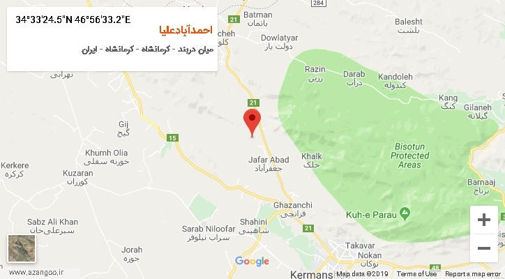 روستای احمدآبادعلیا بر روی نقشه