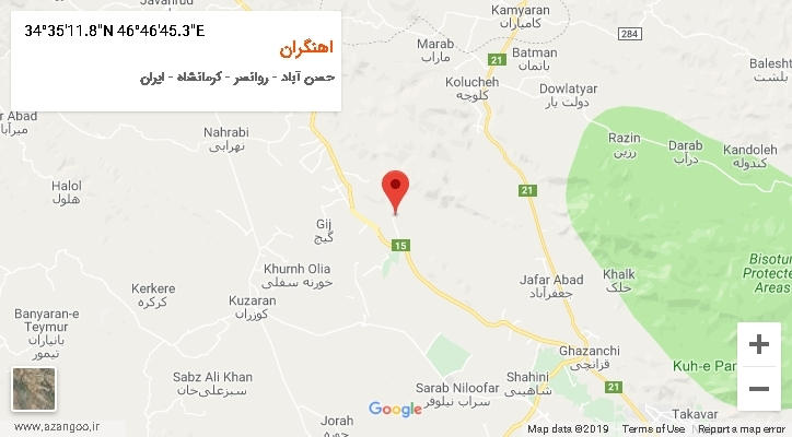 روستای اهنگران بر روی نقشه