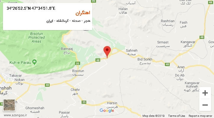 روستای اهنگران بر روی نقشه