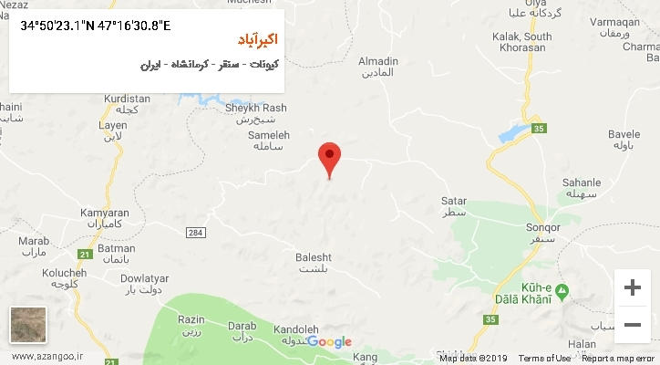 روستای اکبرآباد بر روی نقشه