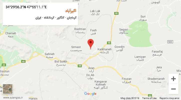 روستای اکبرآباد بر روی نقشه
